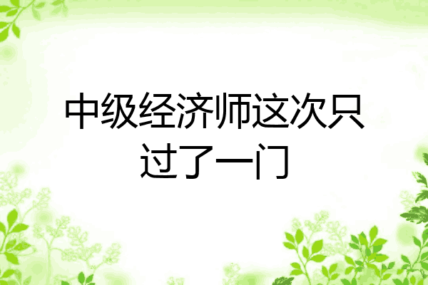 中级经济师这次只过了一门