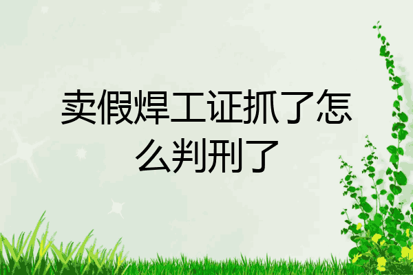 卖假焊工证抓了怎么判刑了