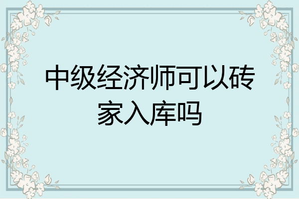 中级经济师可以砖家入库吗