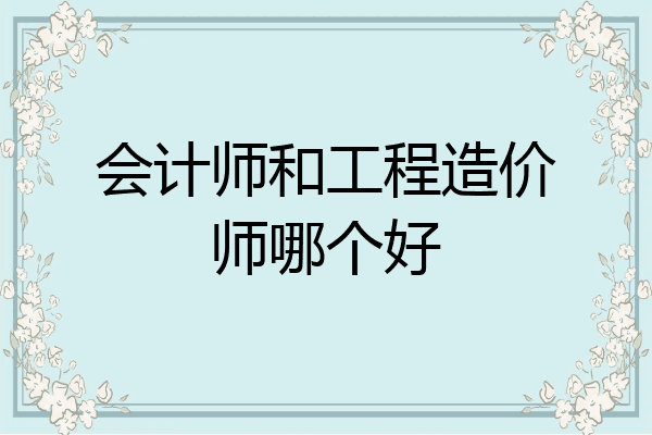 会计师和工程造价师哪个好