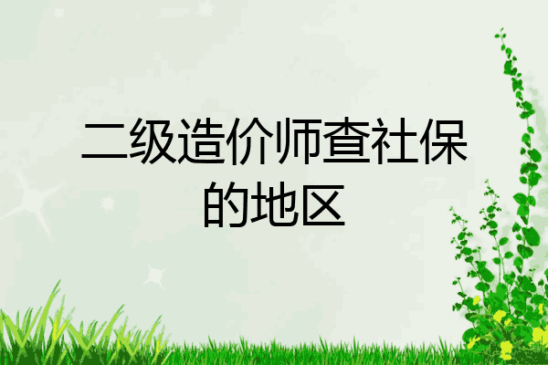 二级造价师查社保的地区