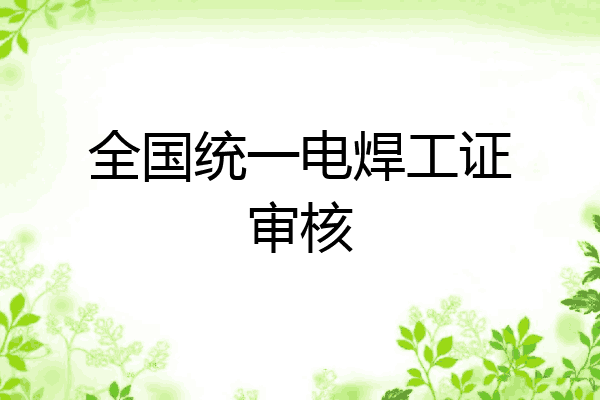 全国统一电焊工证审核