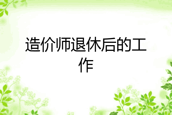 造价师退休后的工作