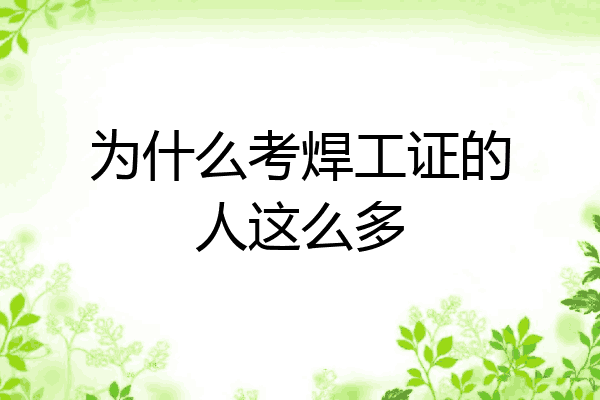 为什么考焊工证的人这么多