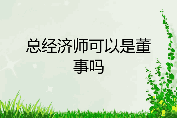 总经济师可以是董事吗