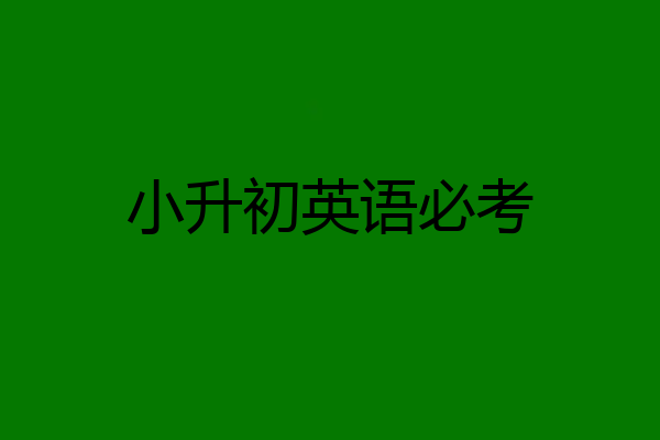 小升初英语必考