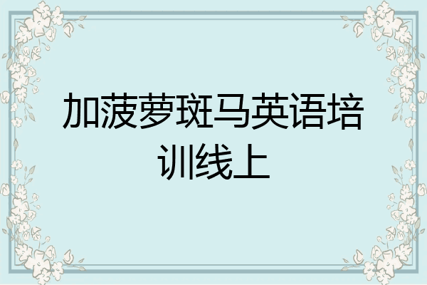 加菠萝斑马英语培训线上