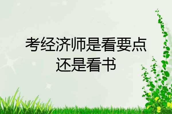 考经济师是看要点还是看书