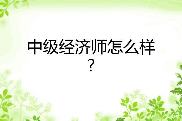 中级经济师怎么样?