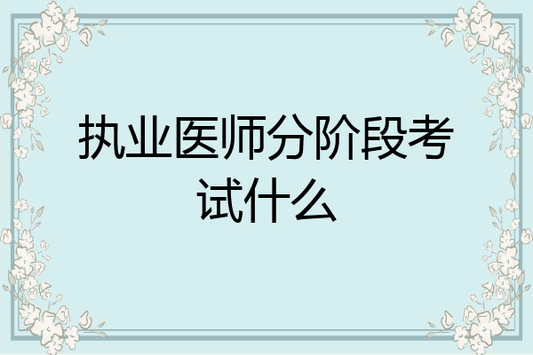 执业医师分阶段考试什么