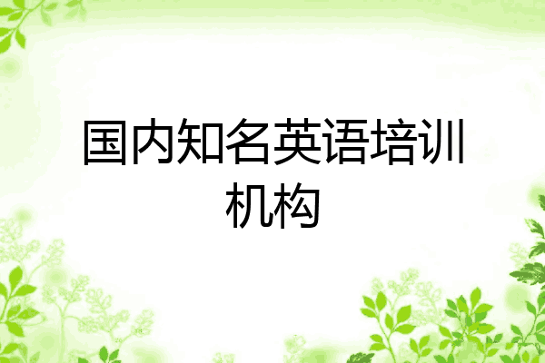 国内知名英语培训机构