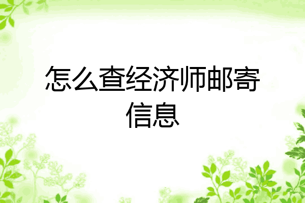 怎么查经济师邮寄信息