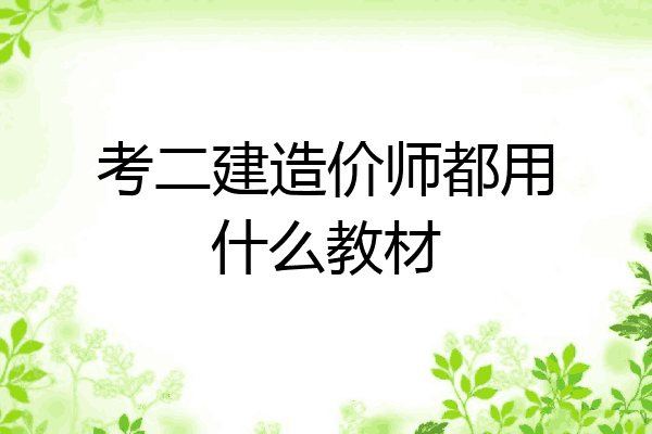 考二建造价师都用什么教材