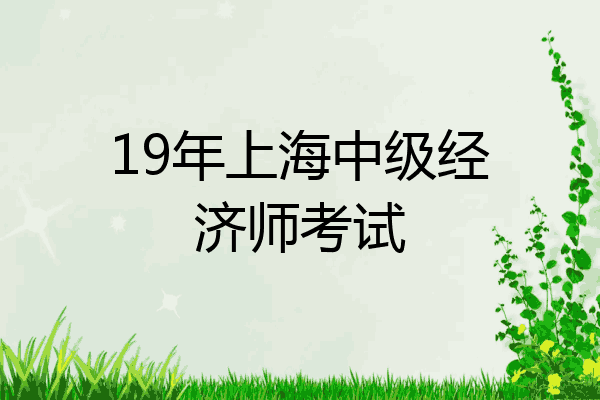 19年上海中级经济师考试
