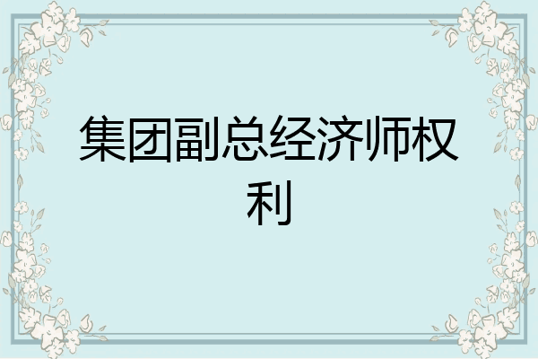 集团副总经济师权利