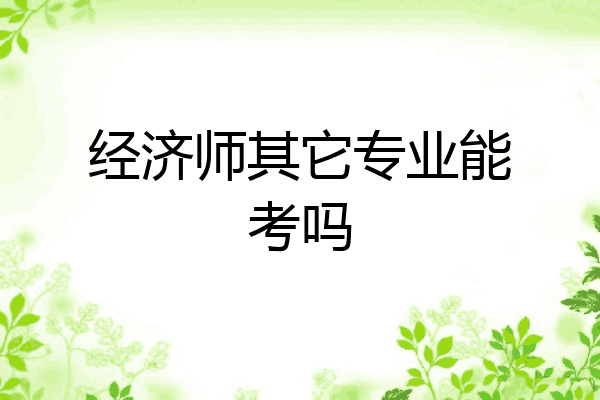 经济师其它专业能考吗