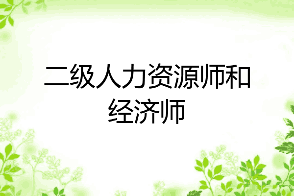 二级人力资源师和经济师