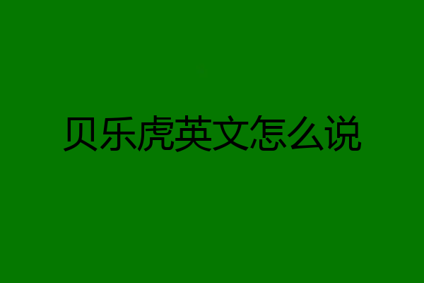 贝乐虎英文怎么说