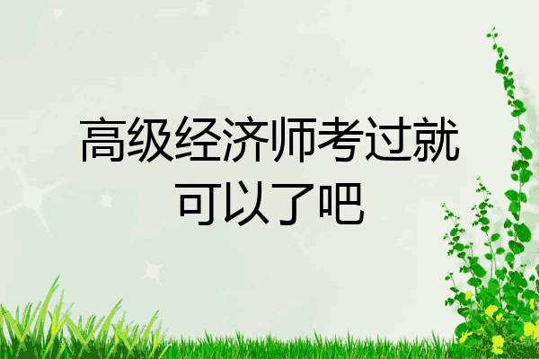 高级经济师考过就可以了吧