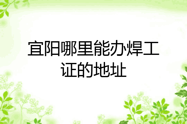 宜阳哪里能办焊工证的地址