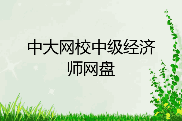 中大网校中级经济师网盘