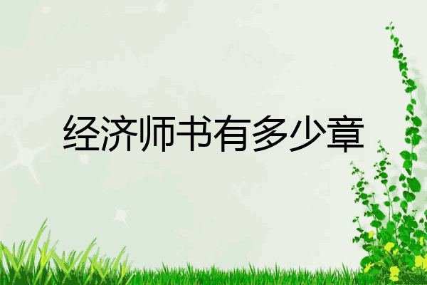 经济师书有多少章