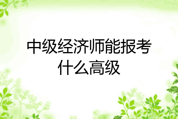 中级经济师能报考什么高级