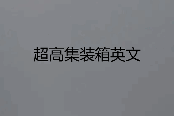 超高集装箱英文