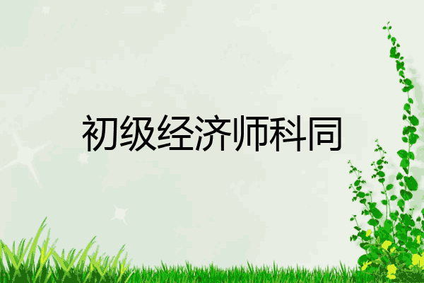 初级经济师科同
