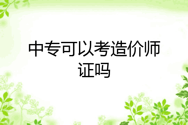 中专可以考造价师证吗