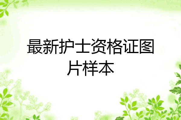 最新护士资格证图片样本