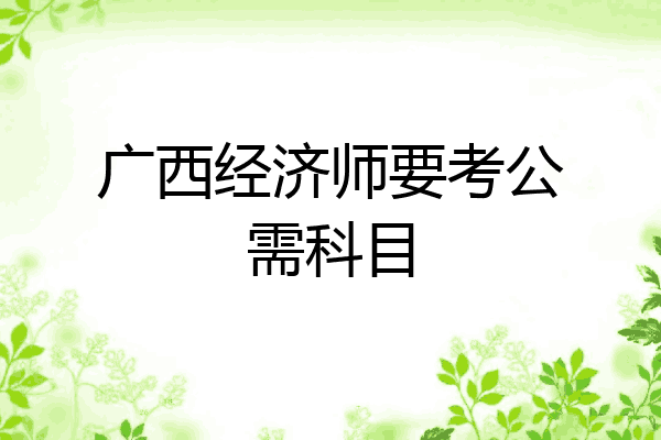 广西经济师要考公需科目