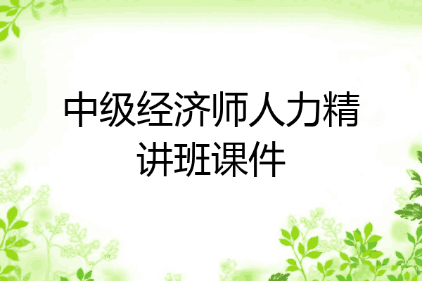 中级经济师人力精讲班课件
