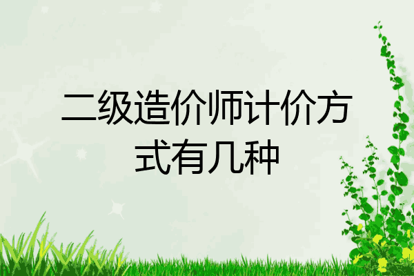 二级造价师计价方式有几种