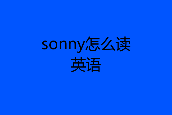 sonny怎么读英语
