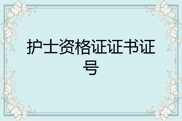 护士资格证证书证号