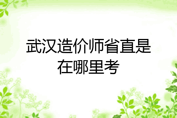 武汉造价师省直是在哪里考