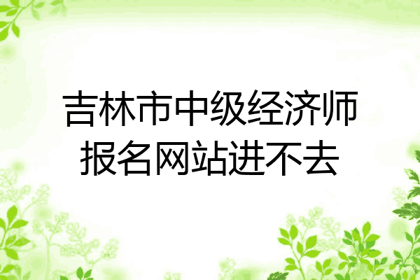 吉林市中级经济师报名网站进不去