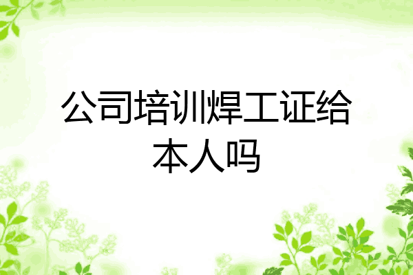 公司培训焊工证给本人吗