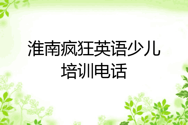 淮南疯狂英语少儿培训电话