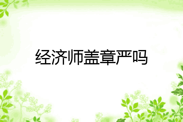经济师盖章严吗