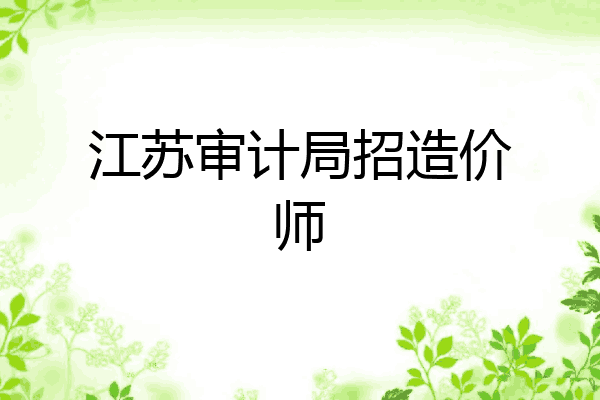 江苏审计局招造价师