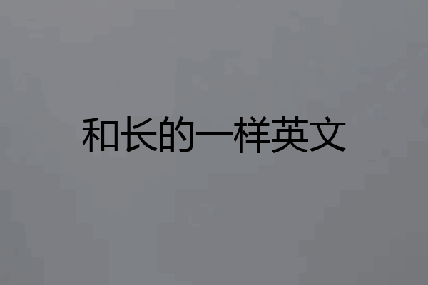 和长的一样英文