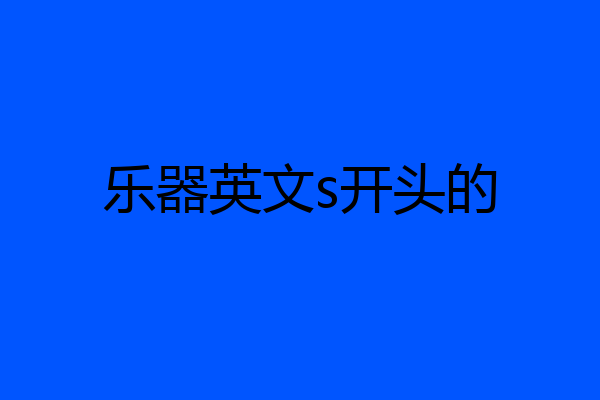 乐器英文s开头的