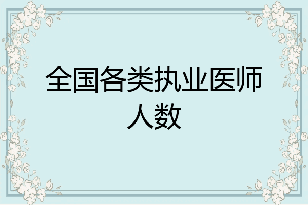 全国各类执业医师人数