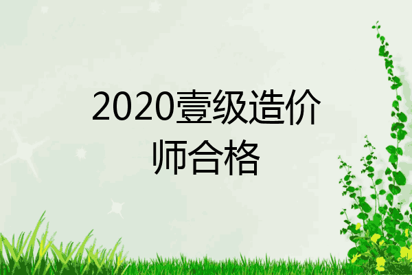 2020壹级造价师合格