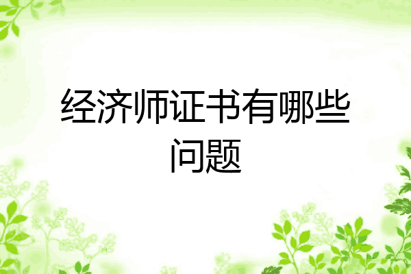 经济师证书有哪些问题