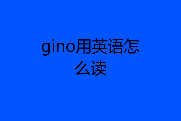 gino用英语怎么读