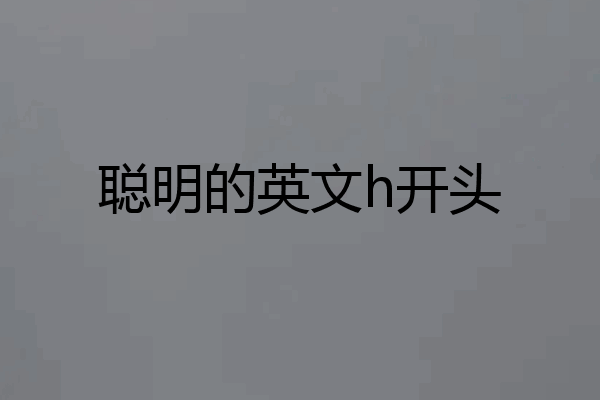 聪明的英文h开头