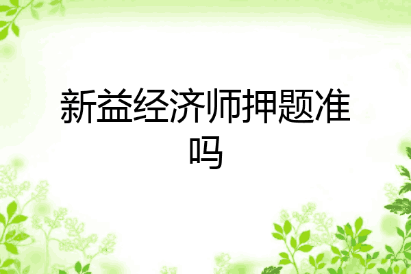 新益经济师押题准吗